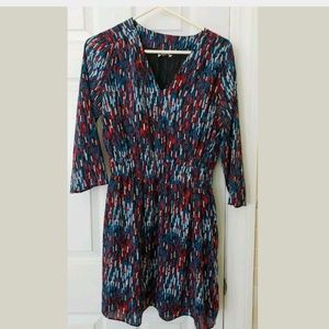 Shoshanna Dress Knee Length Multicolor Long Sleeve